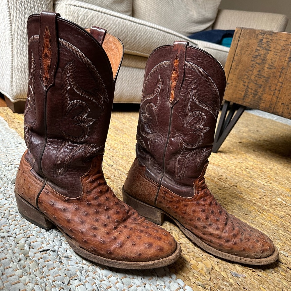Tony Lama full quill ostrich leather boots style 5353
